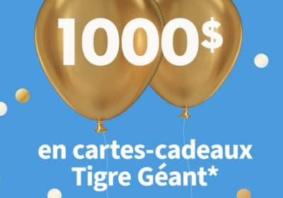 1000 cartes cadeaux tigre geant