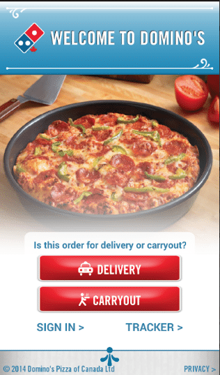 Coupons rabais Domino's Pizza de l'application